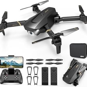 4DRC V4 Drone with 1080P HD Camera for Adults and Kids, Foldable Quadcopter with Wide Angle FPV Live Video, Trajectory Flight, App Control,Optical Flow, Altitude Hold and 2 Modular Batteries
